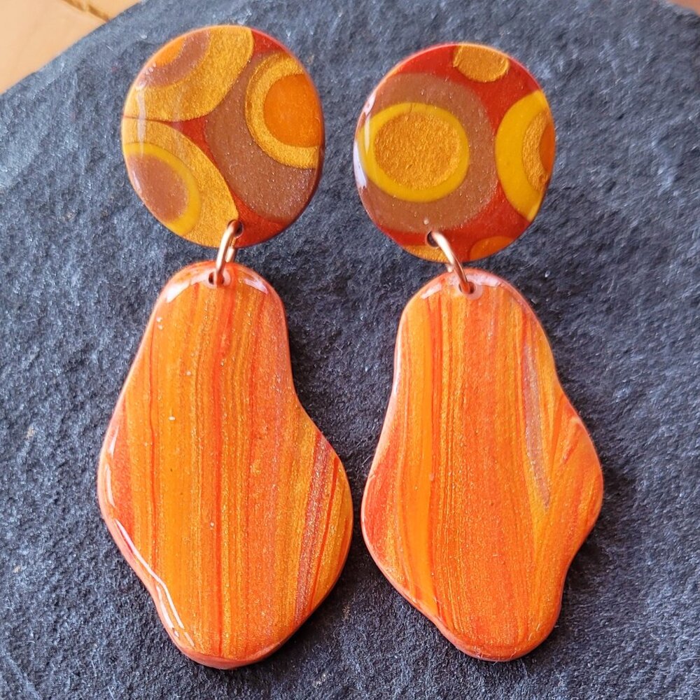 Handmade Abstract Polymer Clay Earrings